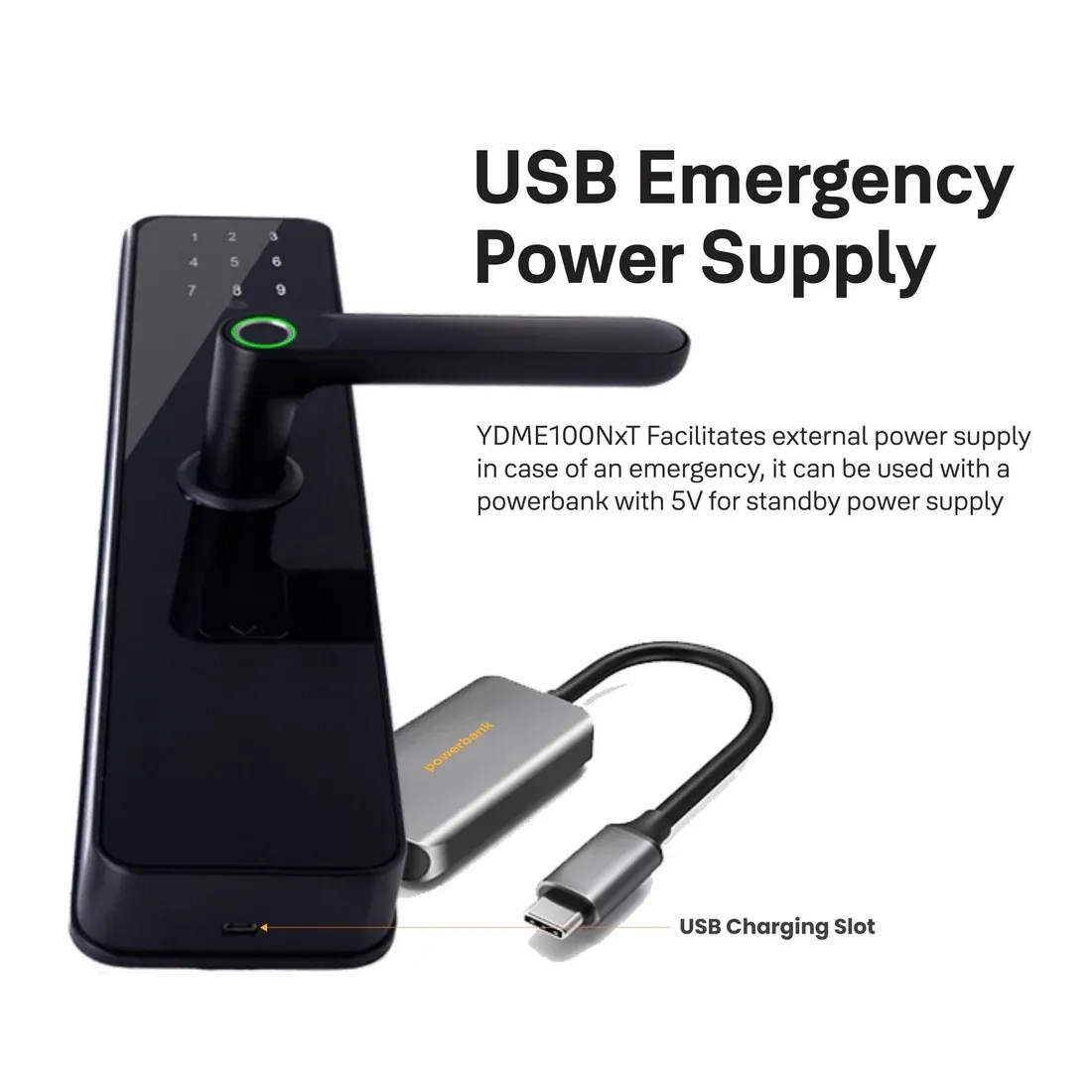 YDME100NxT Smart Door Lock - Black by Yale : Colours available: Black 7 7