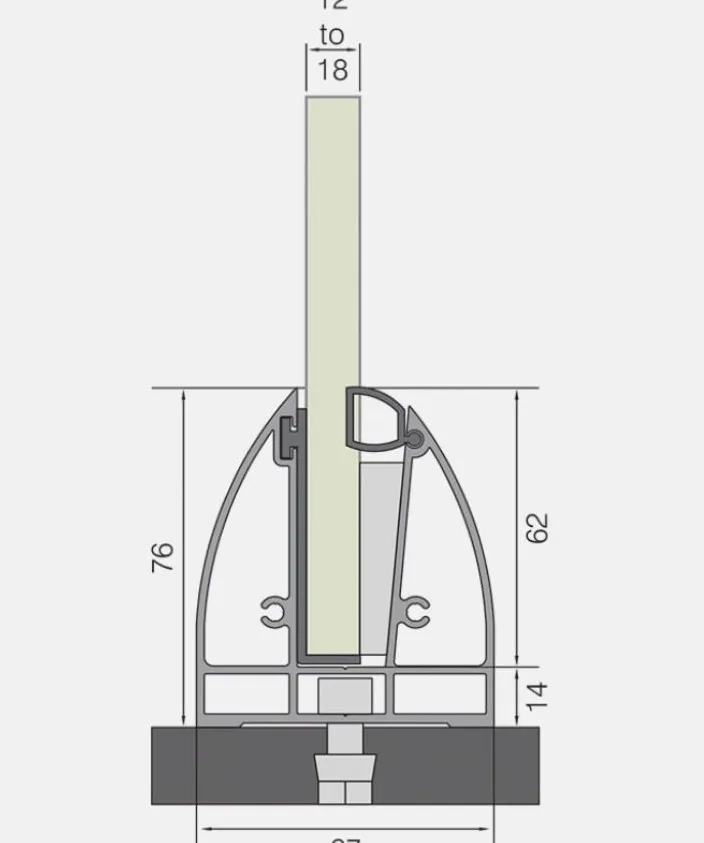 SG 20 CP T Continuous Base Profile Glass Supporting System by S Grip for Balcony, Stairs 4 2