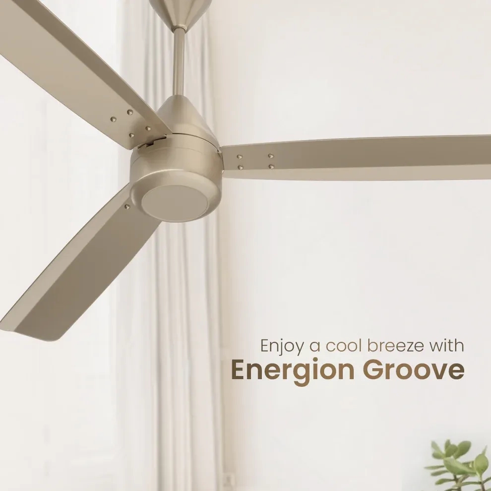 Crompton Energion Groove Remote BLDC Ceiling Fan - Opal White by Crompton : Colours available: White 12 1