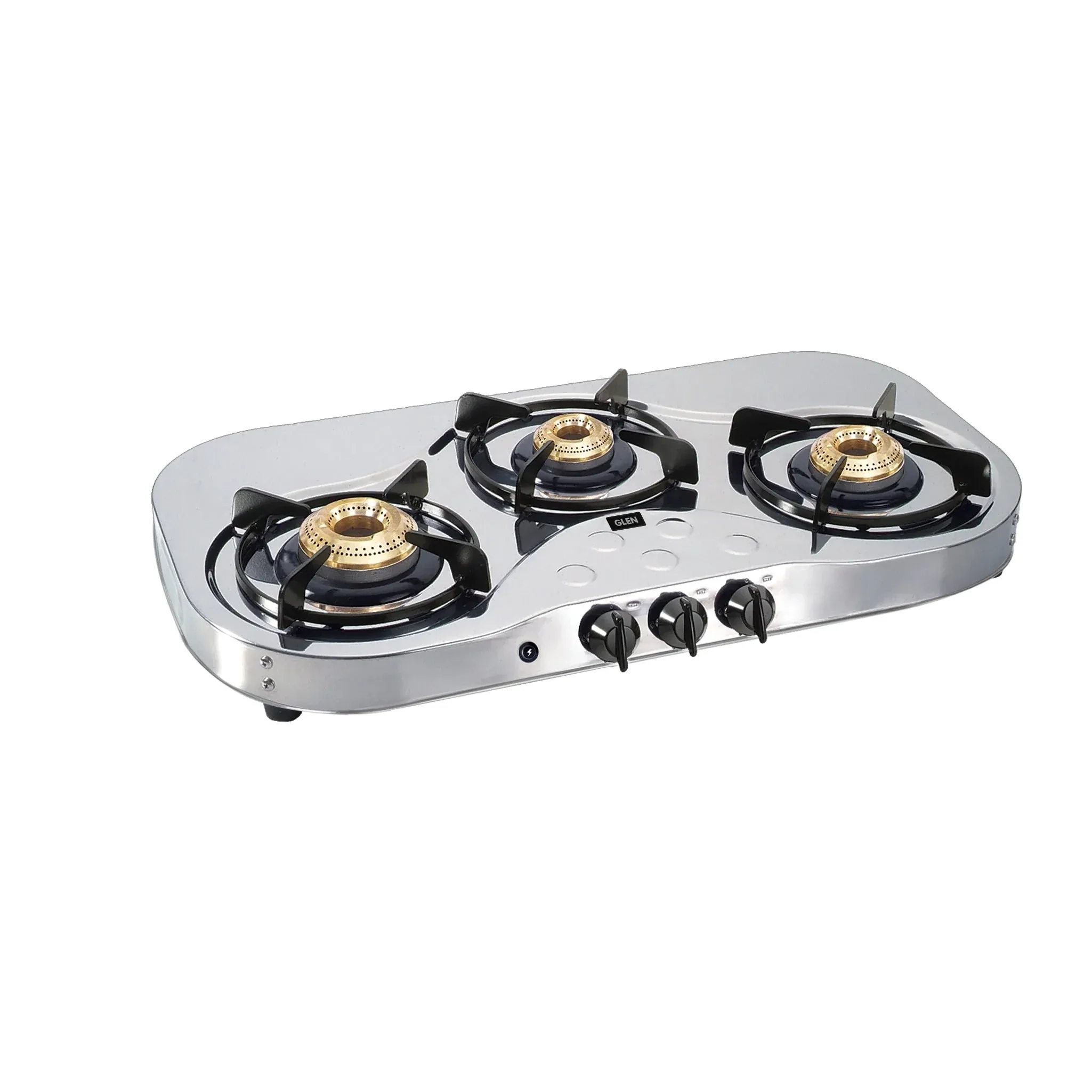 Glen 3 Burner Stainless Steel LPG Gas Stove 72 cm|High Flame Brass Burners|360° Revolving Inlet Nozzle|Manual Ignition|ISI Certified|2 Year Warranty 9