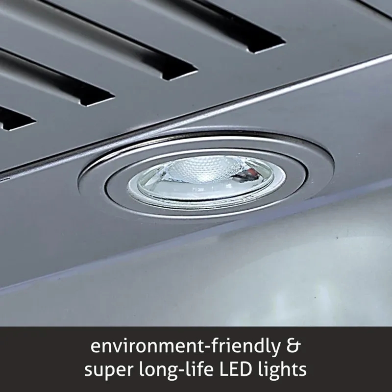 Glen Kitchen Chimney Curved Glass with Motion Sensor Baffle filter 60cm 1250 m3/h -Black (CH6071MSBL60LTW) 1