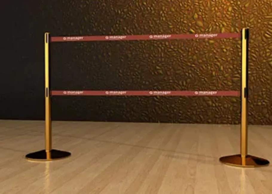 Q-Manager Double Belt Retractable Post