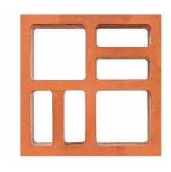 The Tiles House Square Clay Jaali 8 Inch * 8 Inch by The Tiles House for Multipurpose : Colours available: Brown 1 1