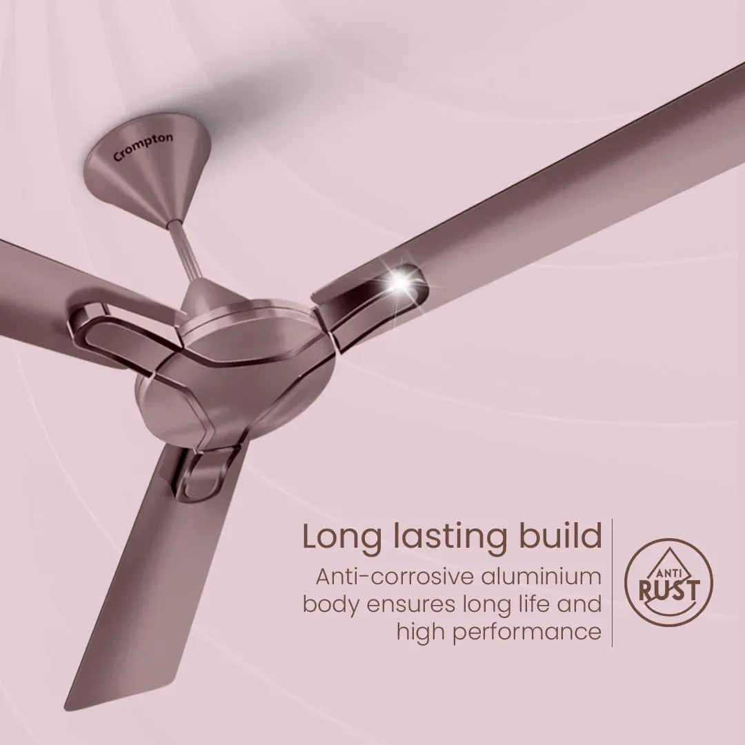 Crompton High Speed Gianna | Star Rated Ceiling Fan - Rose Ash by Crompton : Colours available: MistyRose 10 2