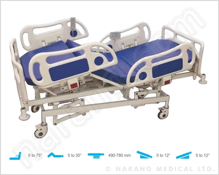 Narang Medical HF810 : ICU Bed 5 Function Electric With Chair Position With Twin Remote by Narang Medical Limited : Colours available: White 1 1