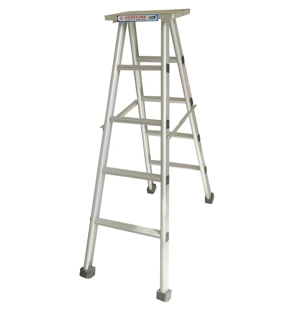 Gagan Aluminum Folding Ladder A-Type 5 Feet by Gagan Enterprises for Multipurpose : Colours available: Chrome