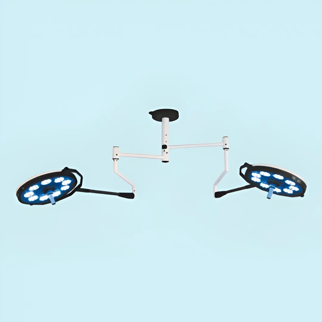 Indo Surgicals OT Light LED Ceiling Twin Model by IndoSurgicals for Hospital : Colours available: Silver