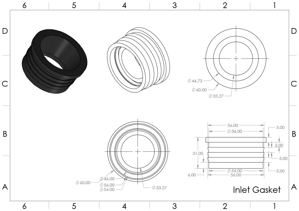 Inlet and Outlet Gasket by Jaquar for Water Closet 1 1