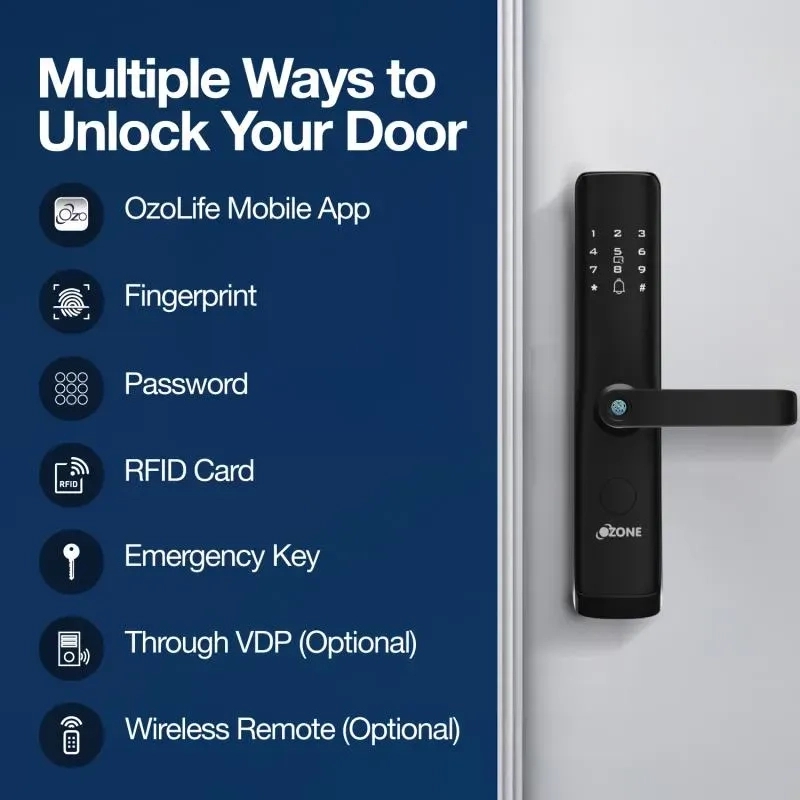 Ozone Smart Wi-Fi External Lock and Video Door Phone Combo by Ozone for Entrance : Colours available: Black 1 3