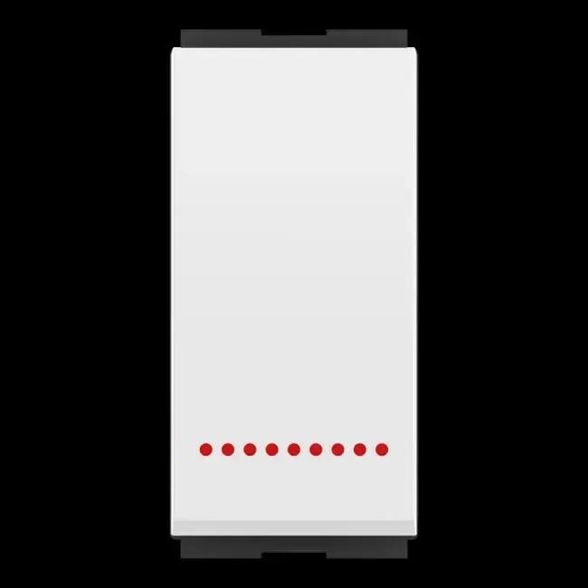 GM Modular Smart Switch 10AX 1 Way Switch with Indicator (LED) AA 1 002 - Glossy White by GM Modular : Colours available: White