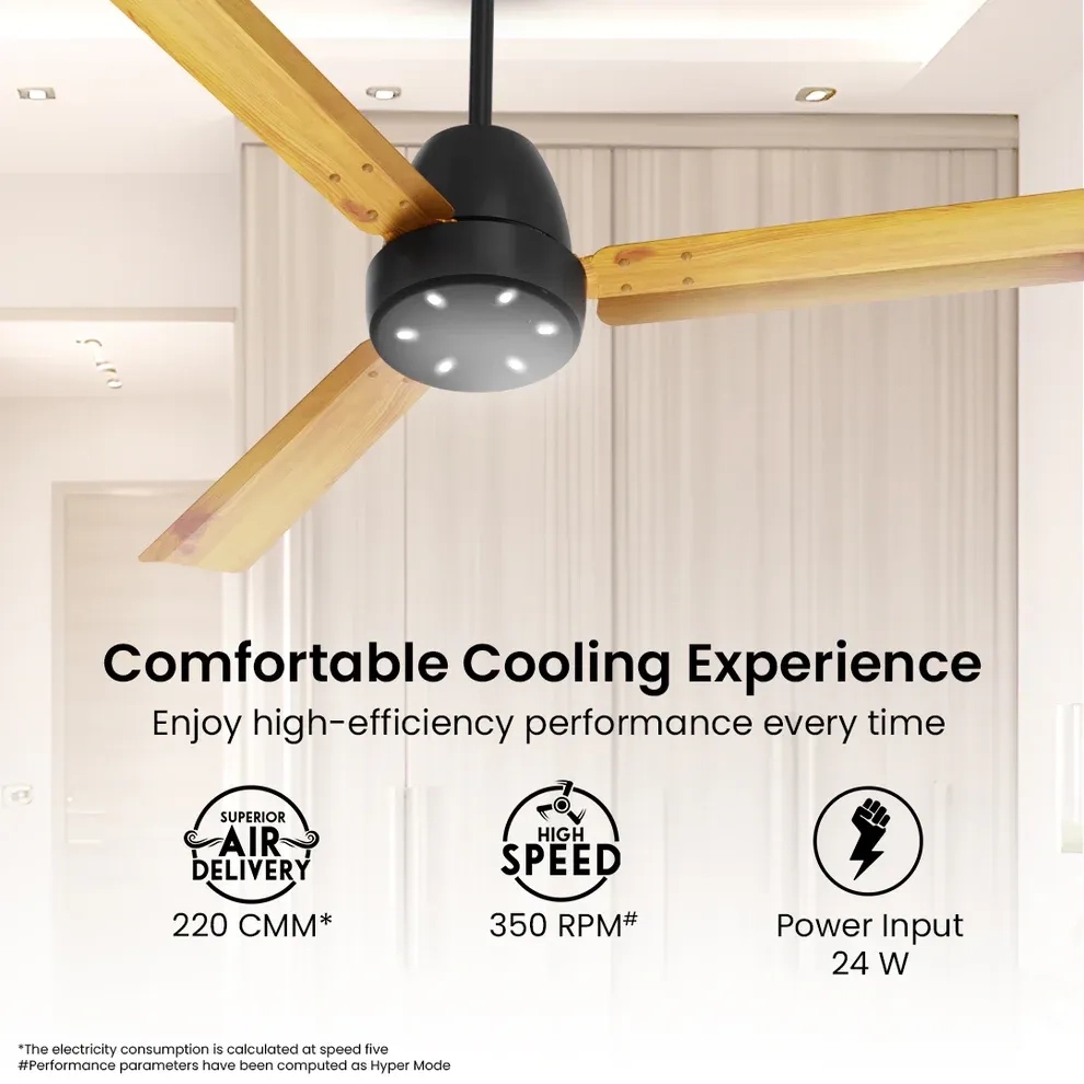 Crompton Energion NITEO BLDC Ceiling Fan - Light Pinewood by Crompton : Colours available: Goldenrod 15 5