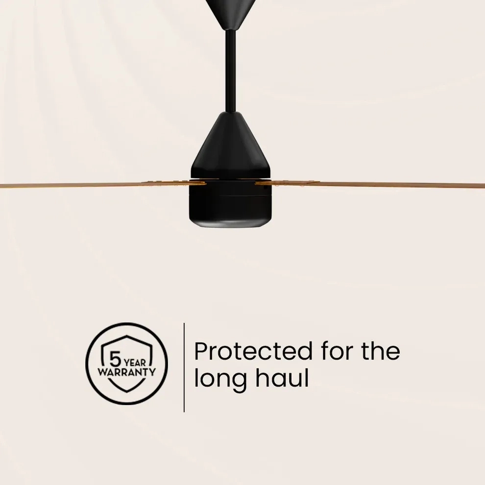Crompton Energion Groove Remote BLDC Ceiling Fan - Light Pine Wood by Crompton : Colours available: SandyBrown 12 2