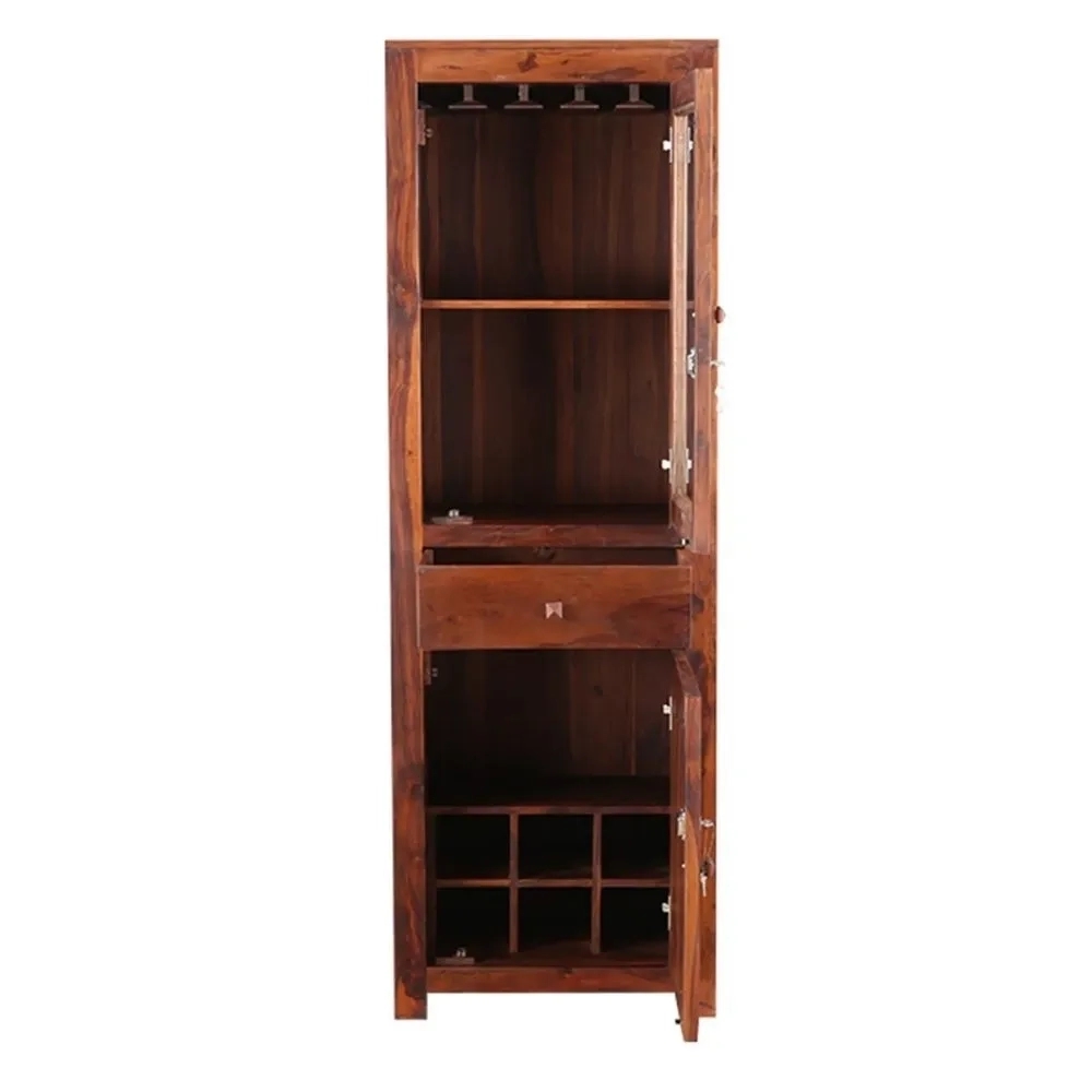 Daywithwood Solid Wood Bar Cabinet in Natural Finish by Day With Wood : Colours available: Brown 3 3