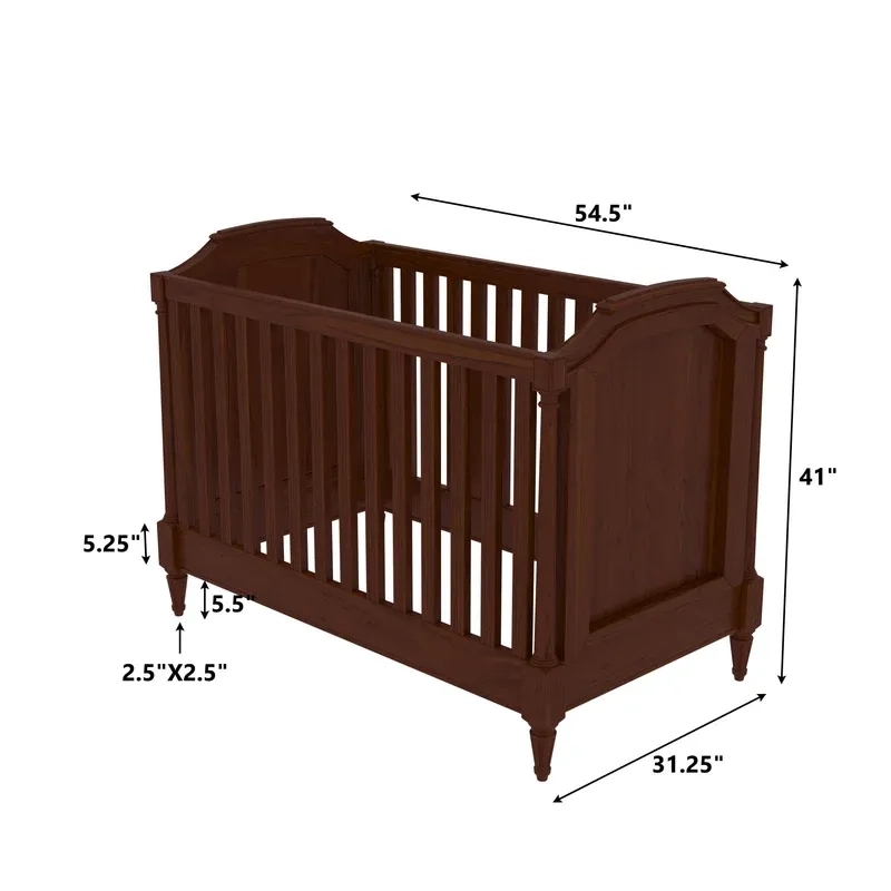 Woodshala Antique Richard Brown Finished Wooden Handmade Cradle 1
