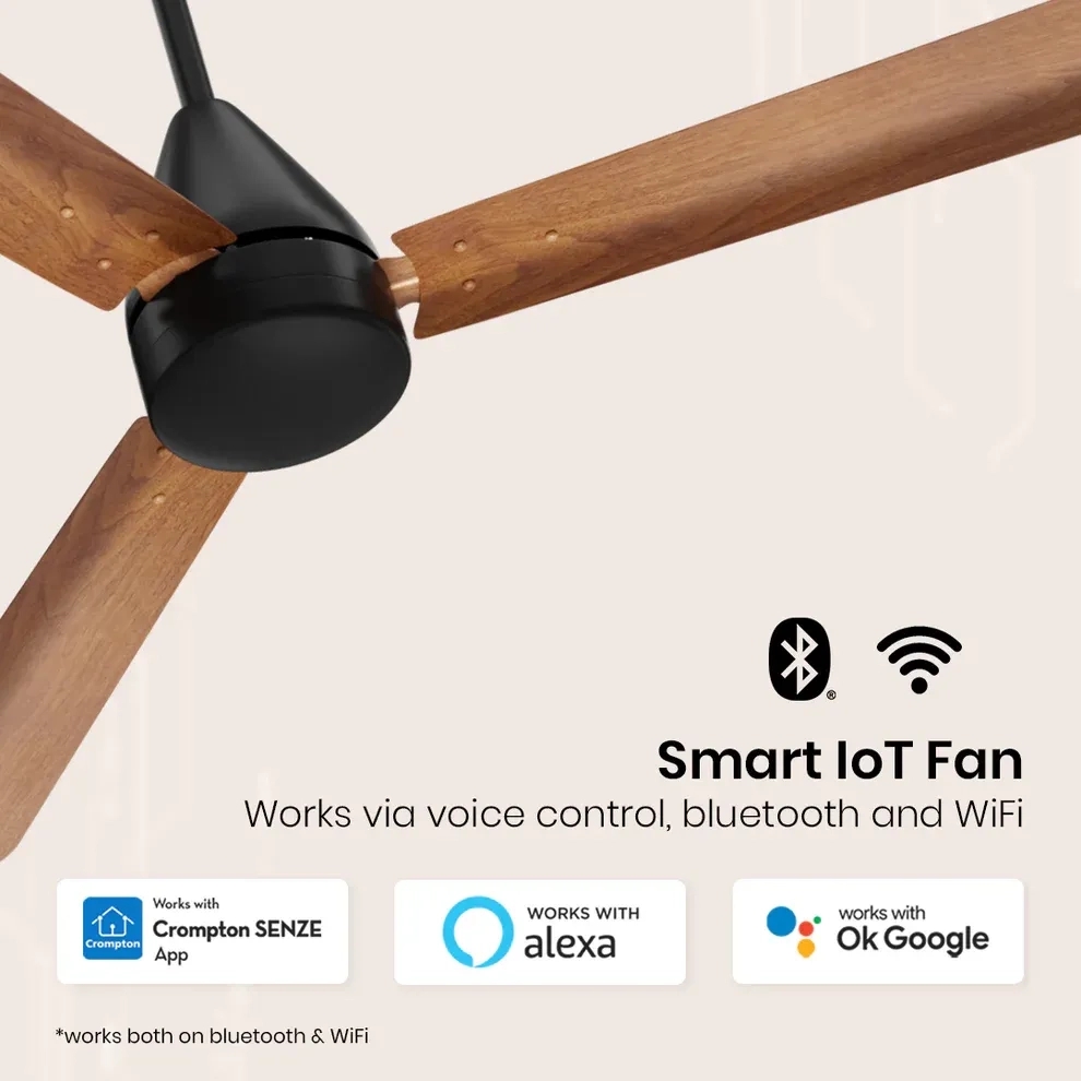 Crompton Energion Hyperjet smart BLDC Ceiling Fan - Dark Cherrywood by Crompton : Colours available: WoodyBrown 2 7