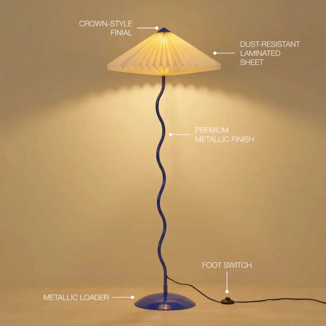 The Living Influence Wavy Floor Lamp - Cobalt Blue 6