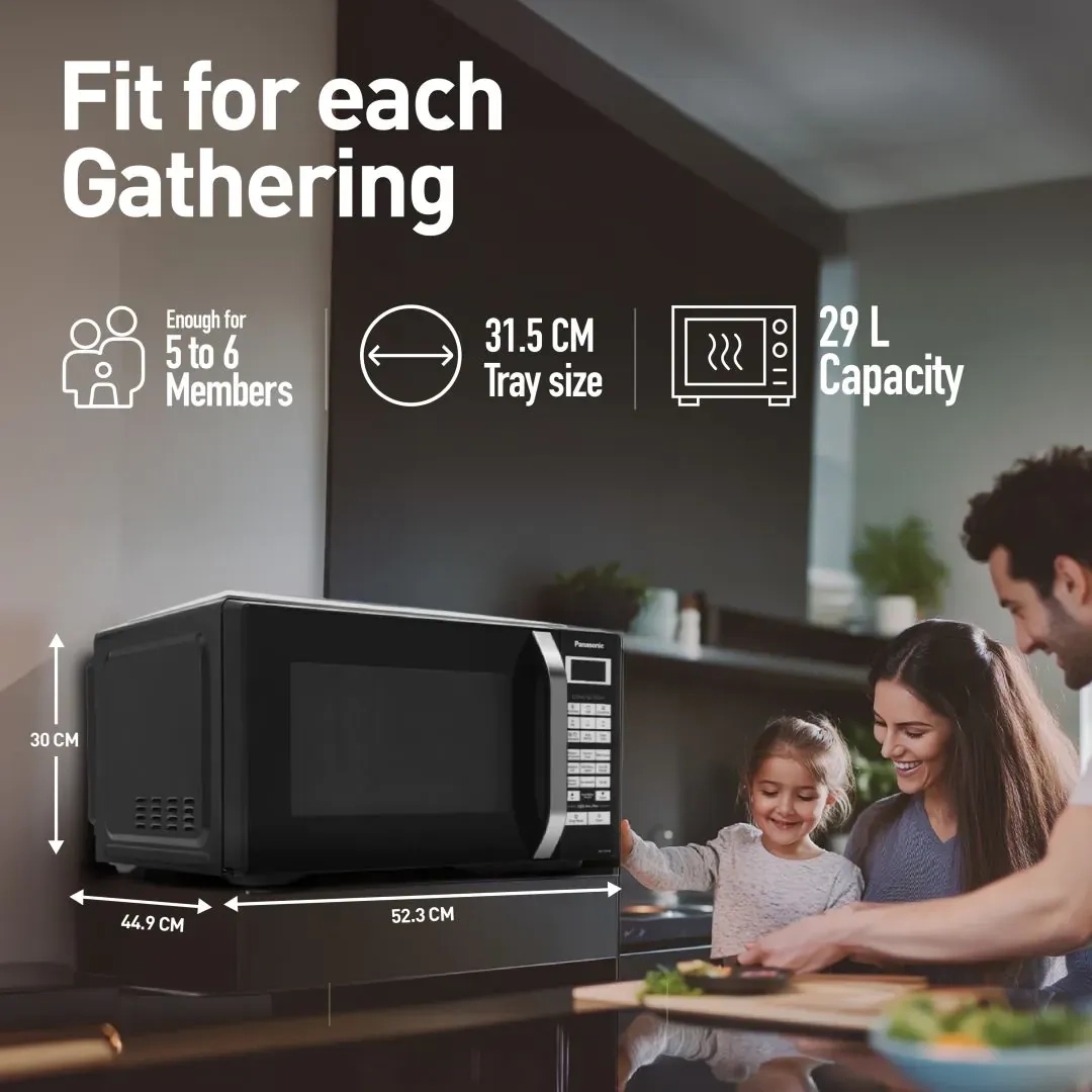 Panasonic 29L Convection Microwave Oven (NN-CT614NBFG, Black Mirror, Zero Oil, Dual Magic Grill, 101 Auto Cook Menus) by Panasonic : Colours available: Black 3 3