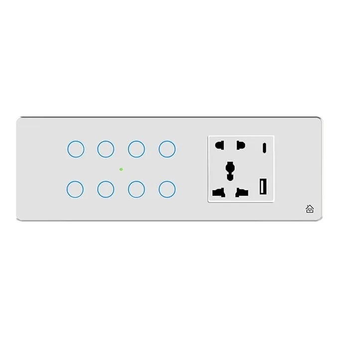 Homemate Smart Switch Board 8 Switch 1 Socket - White by Homemate : Colours available: White
