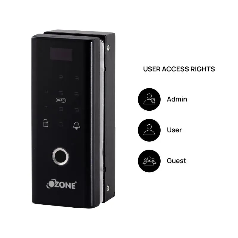 Ozone Smart Wi-Fi Lock for Glass Doors by Ozone for Bedroom, Office : Colours available: Black 10 2