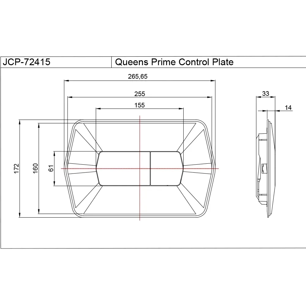 Control Plate Queens Prime - Black Matt by Jaquar : Colours available: BlackMatt 1 1