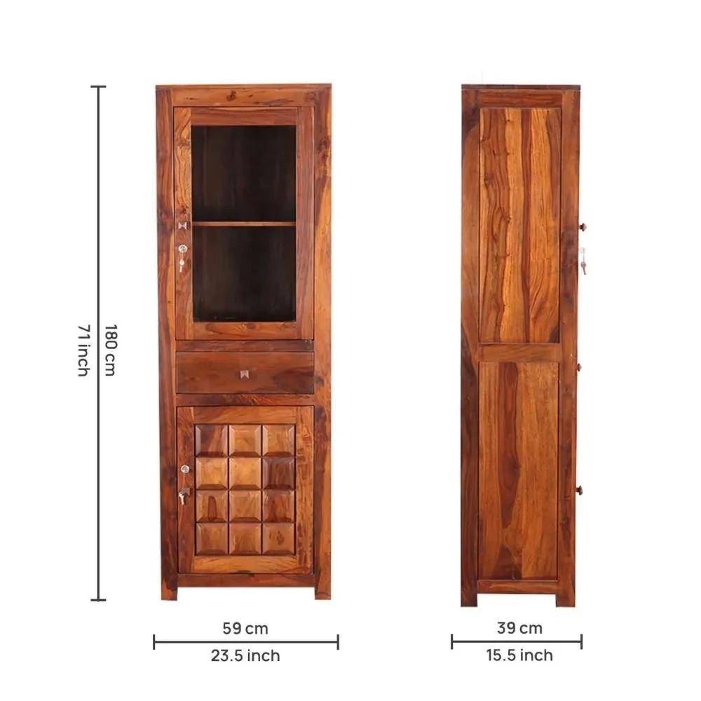 Daywithwood Solid Wood Bar Cabinet in Natural Finish by Day With Wood : Colours available: Brown 7 7