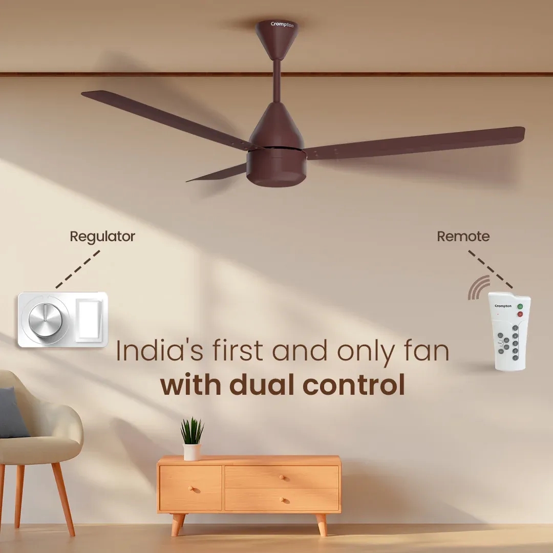 Crompton Energion Groove Regmote BLDC Ceiling Fan -  Brown by Crompton : Colours available: Brown 13 2