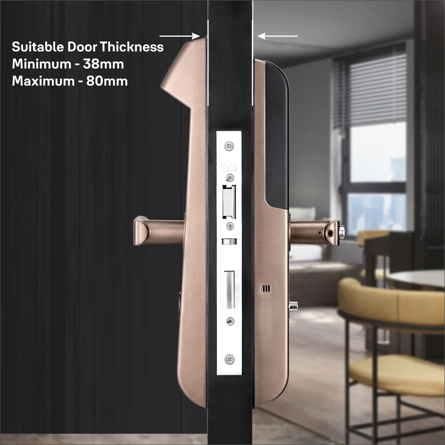 YDM 4115 -A Series Smart Lock with Fingerprint - Bluetooth Module and Wifi Connect Bridge by Yale : Colours available: Brown 7 6