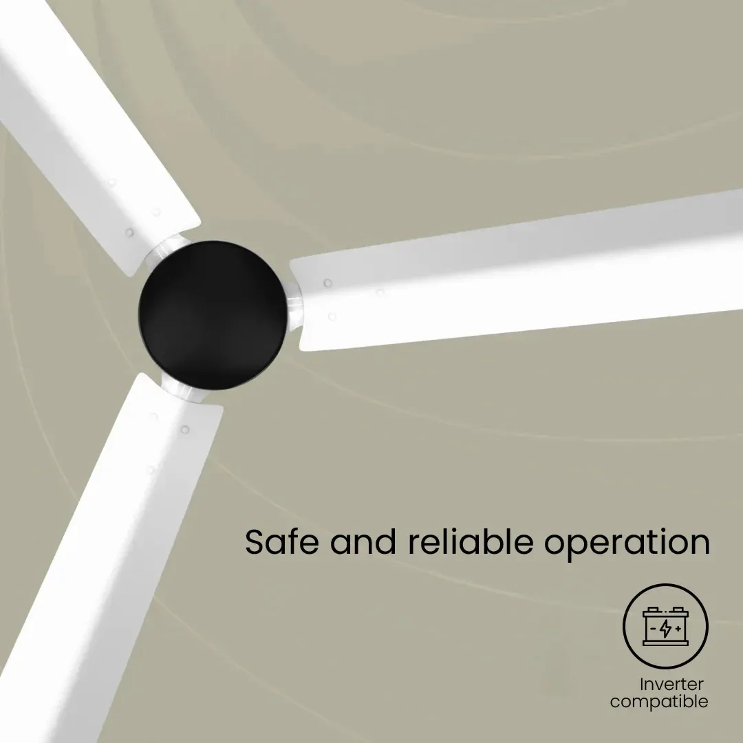 Crompton Energion Cookie BLDC Ceiling Fan - White Black by Crompton : Colours available: Black, White 1 6