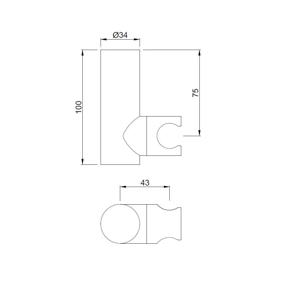 Premium Wall Bracket - Graphite by Jaquar : Colours available: Grey 1 1