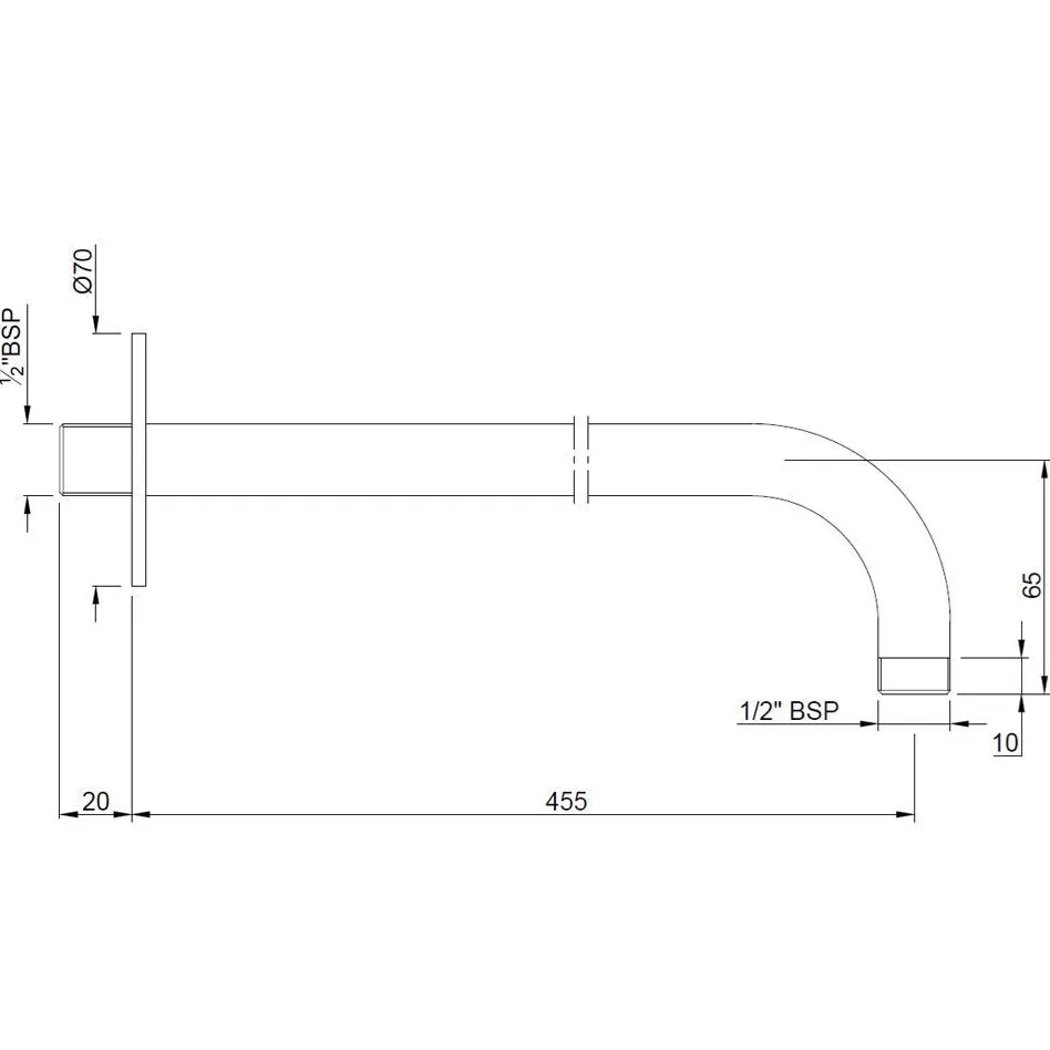 Shower Arm - Black Chrome - SHA-BCH-479L300S by Jaquar : Colours available: BlackChrome 1 1