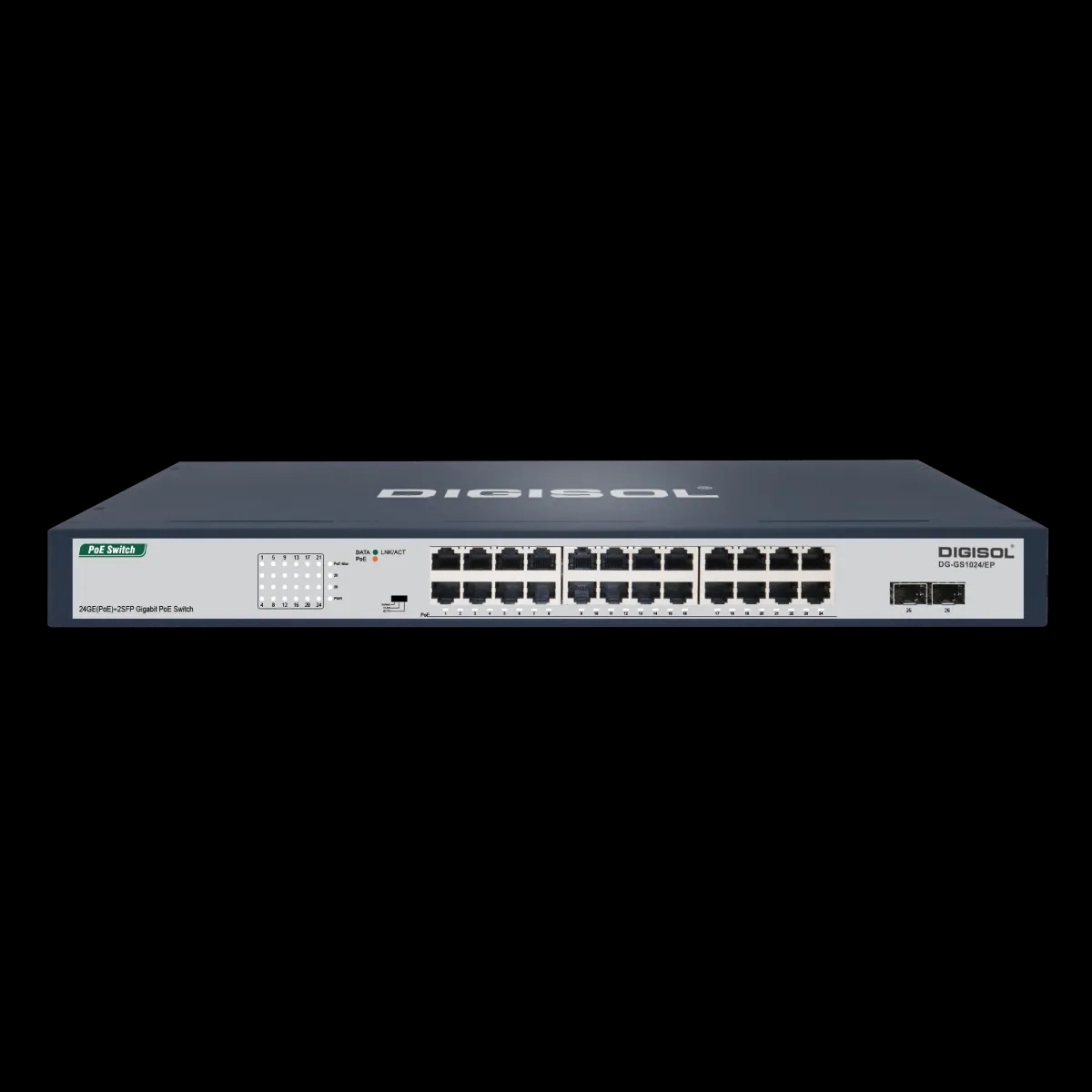 24 Port Poe Gigabit Unmanaged Switch With 2 Sfp Uplinks – Dg-Gs1024/Ep by Digisol
