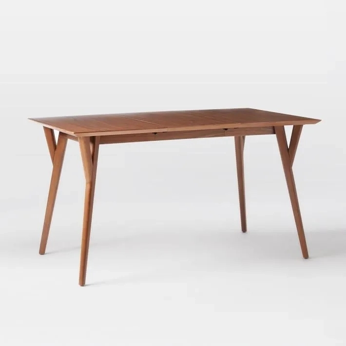 Asian Arts Mid-Century Modern Dining Table | Solid Wood With Angled Legs by Asian Arts : Colours available: Brown 3 1