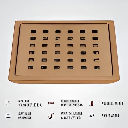 Lipka Red Exclusive Square Floor Drain in Antique Copper PVD Coating (6 x 6 Inches) 2