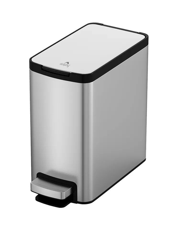 Dolphy 5L Stainless Steel Indoor Trash Can With Foot Pedal - DWBN0025 by Dolphy for Home, Office, Hotel, Bathroom : Colours available: Silver