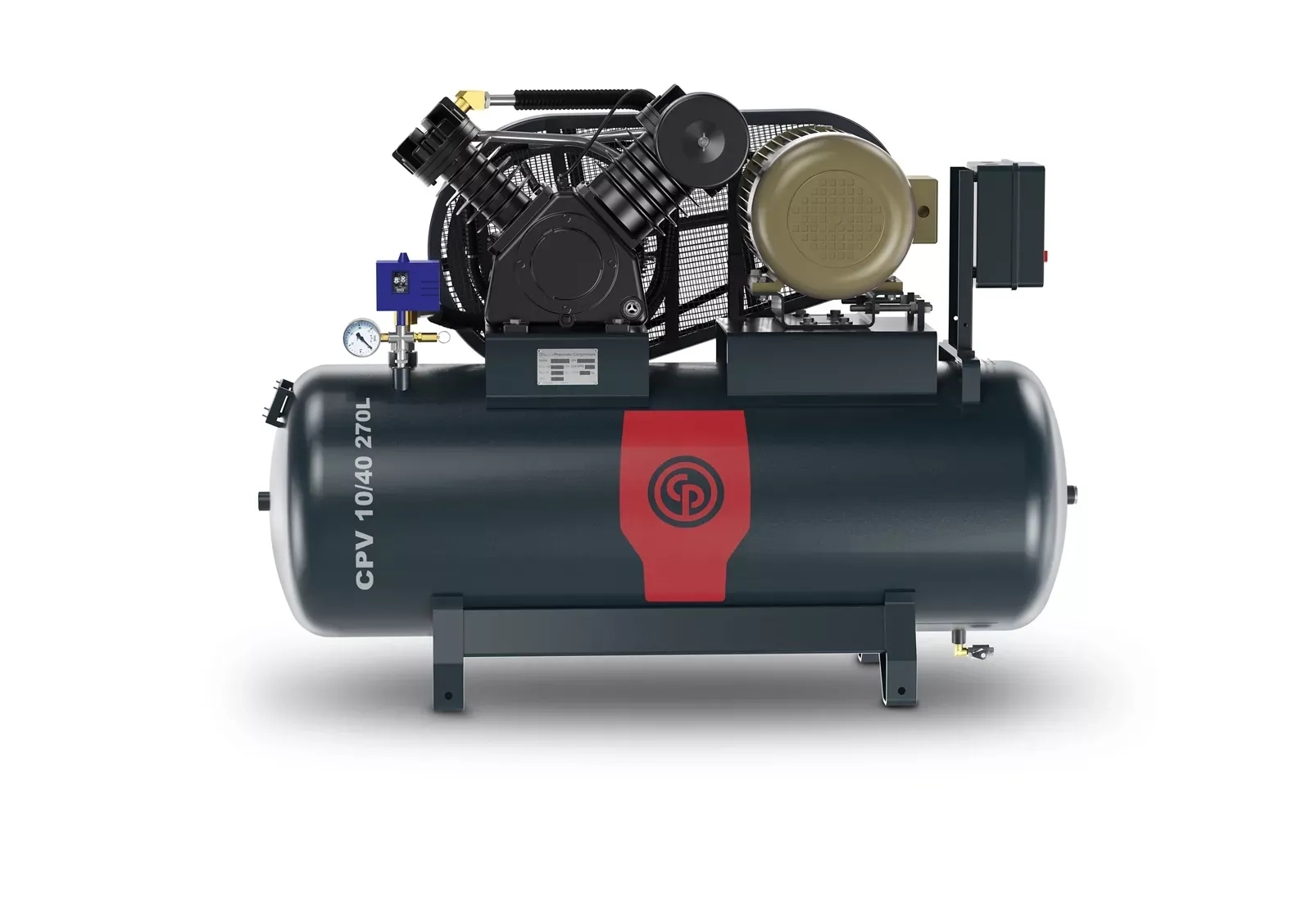 Chicago Pneumatic Cast Iron Piston Air Compressor 3HP-10HP by Chicago Pneumatic : Colours available: Black 1 1