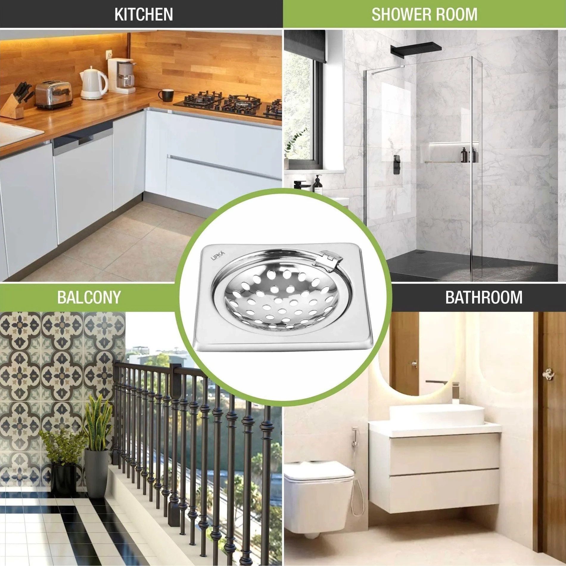 Lipka Eon Square Floor Drain with Hinge (5 x 5 Inches) 5
