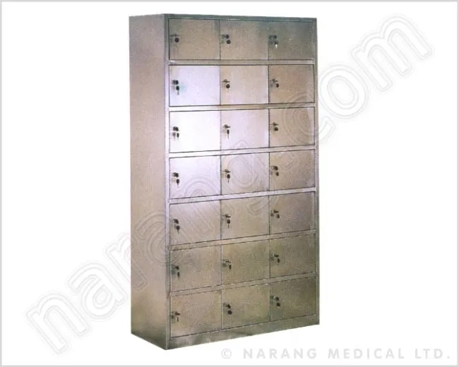 Narang Medical HF2560 : 21 Locker Cabinet by Narang Medical Limited for Hospital : Colours available: Sandrift