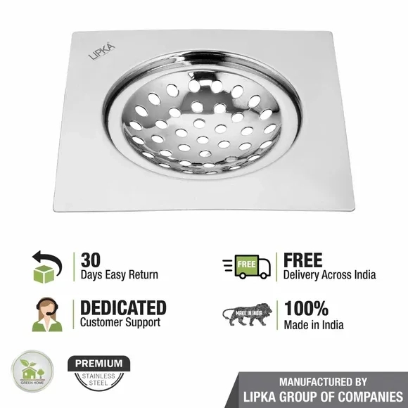Lipka EON Square Flat Cut Floor Drain (6 x 6 Inches) 4