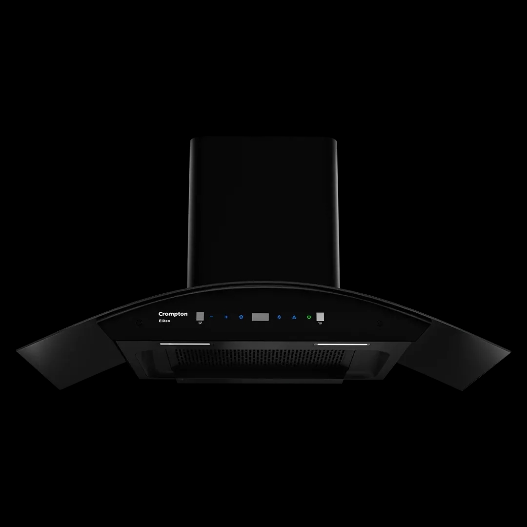 Crompton Eliteo Curv Filterless Chimney 90cm by Crompton : Colours available: Black