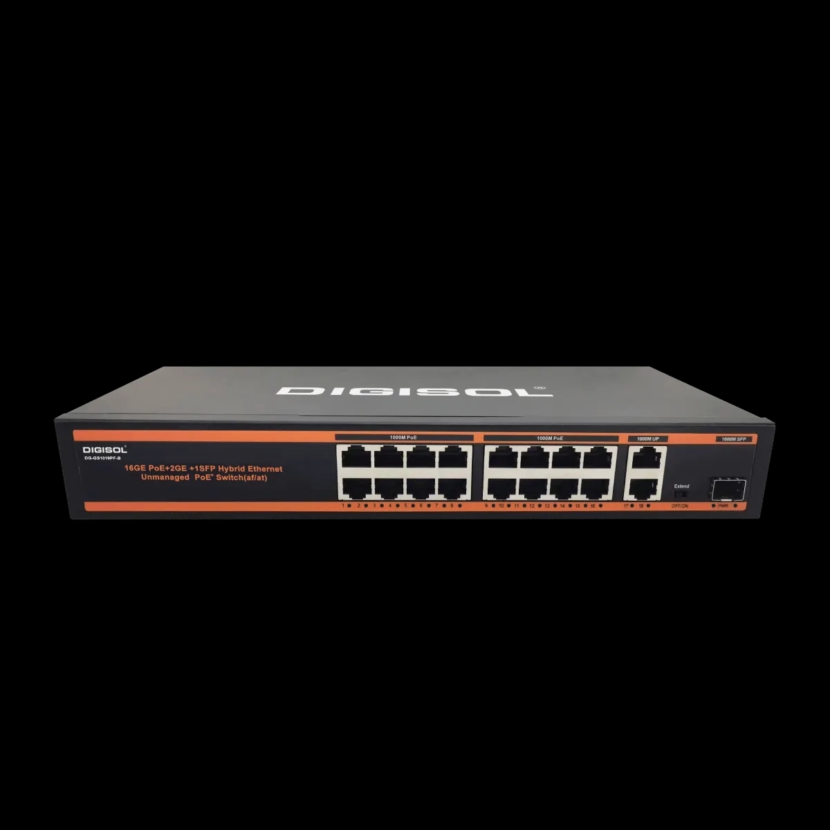 16 Port Poe Gigabit Unmanaged Switch With 3 Uplink Ports – Dg-Gs1019Pf-B by Digisol