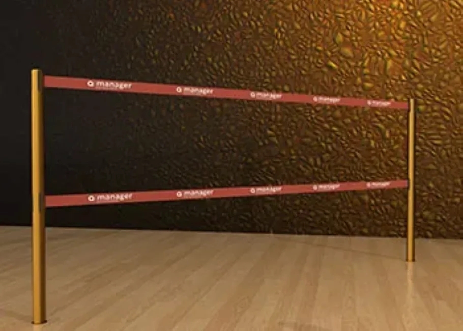 Q-Manager Double Belt Post - Floor Socket