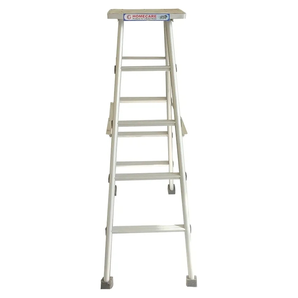 Gagan Aluminum Folding Ladder A-Type 5 Feet by Gagan Enterprises for Multipurpose : Colours available: Chrome 2 1