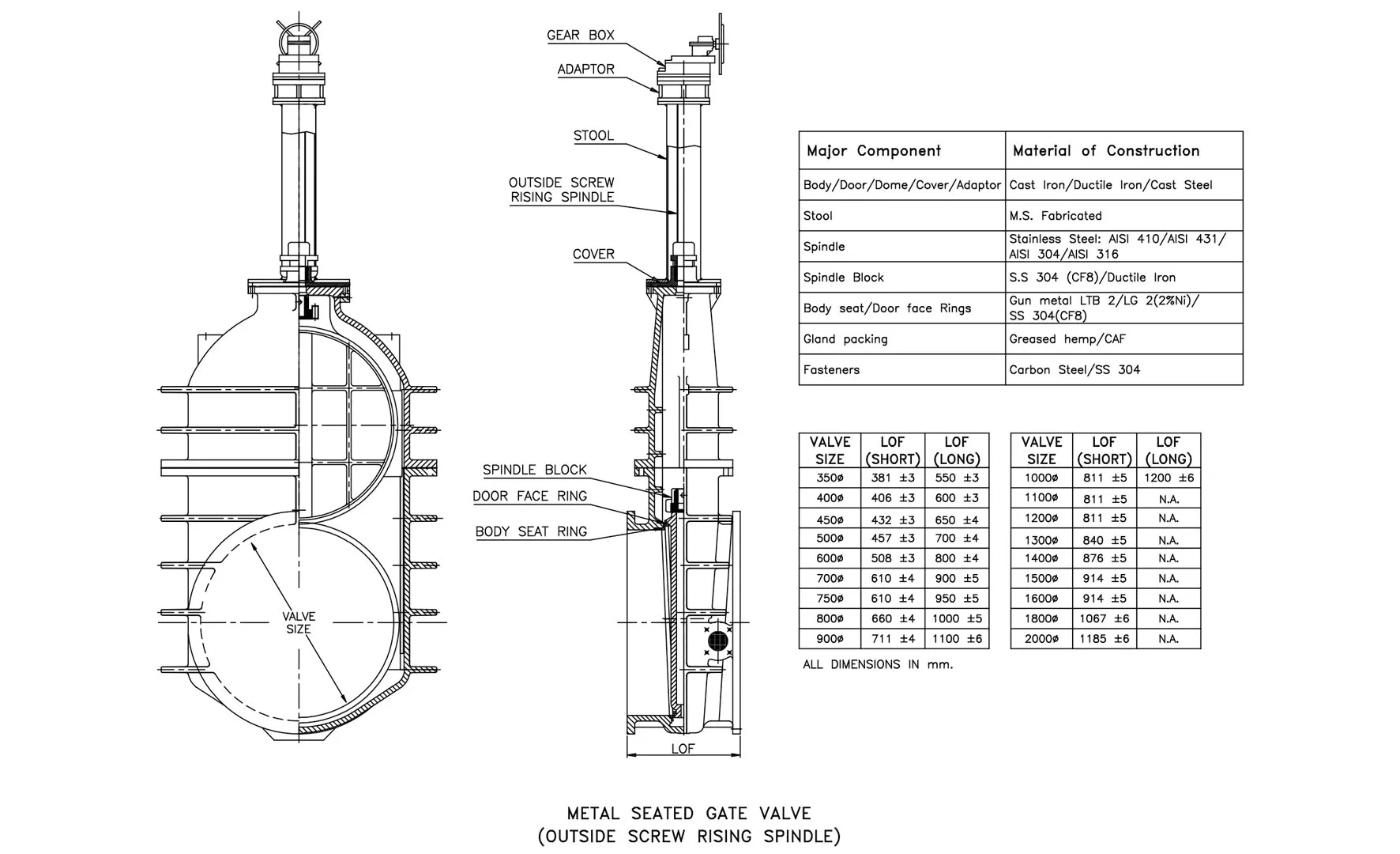 Ivc Valves Metal Seated Sluice / Gate Valve (50–2000 NB) by IVC Valves : Colours available: Blue 5 5