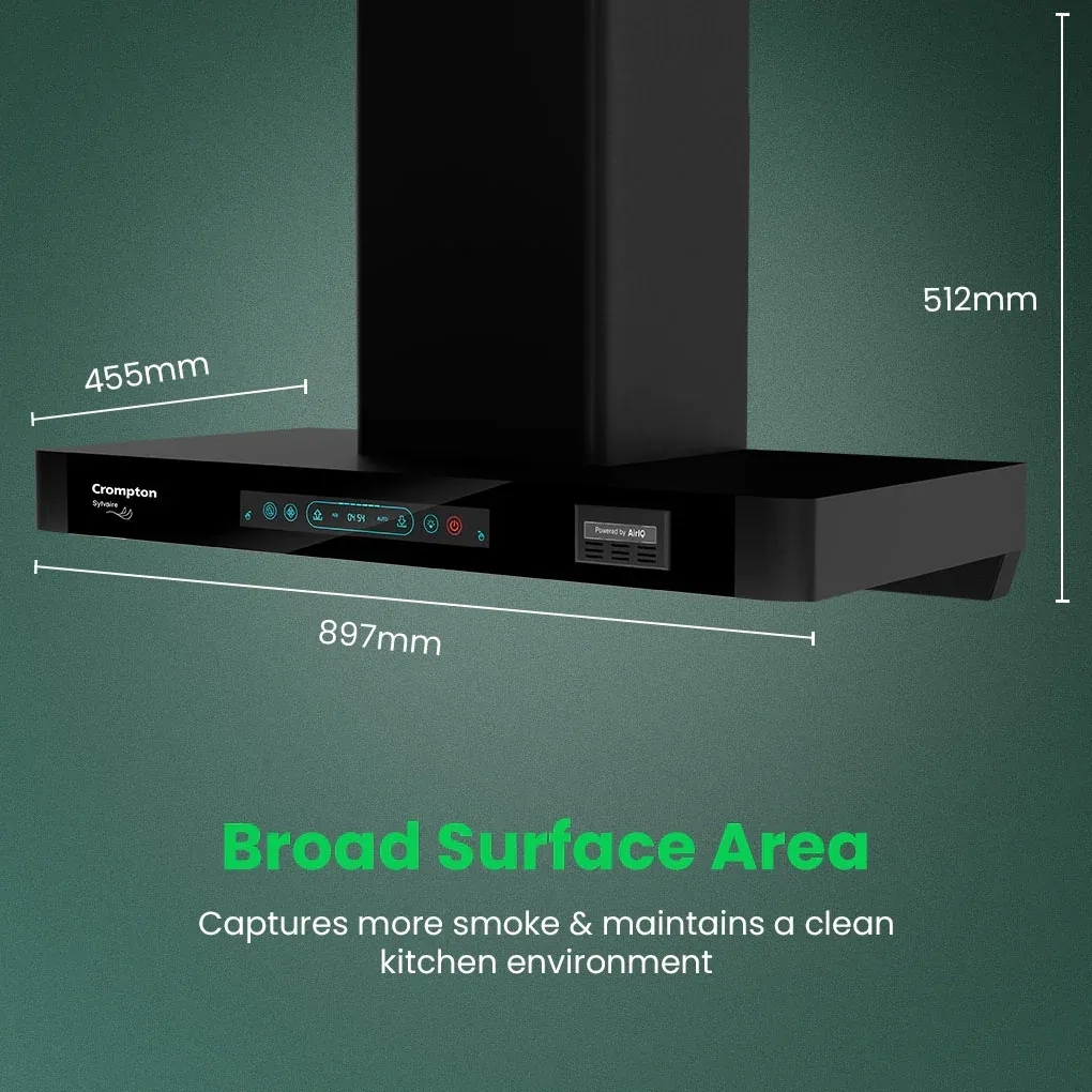 Crompton Sylvaire (Box) Chimney | Filterless 90CM by Crompton : Colours available: Black 14 4