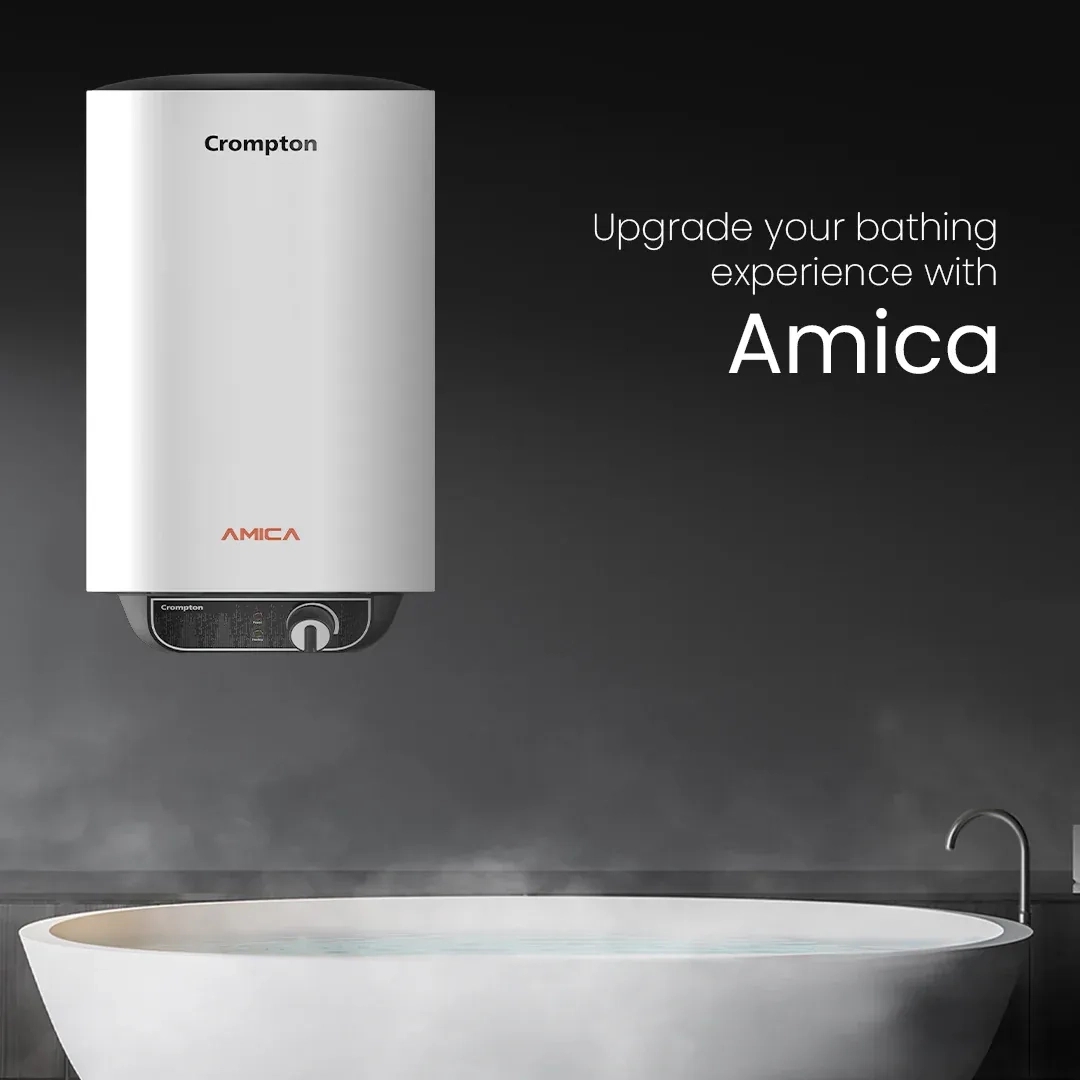 Crompton Amica Classic, 2000W Rated Storage Water Heater - 25-L by Crompton : Colours available: White 3 1