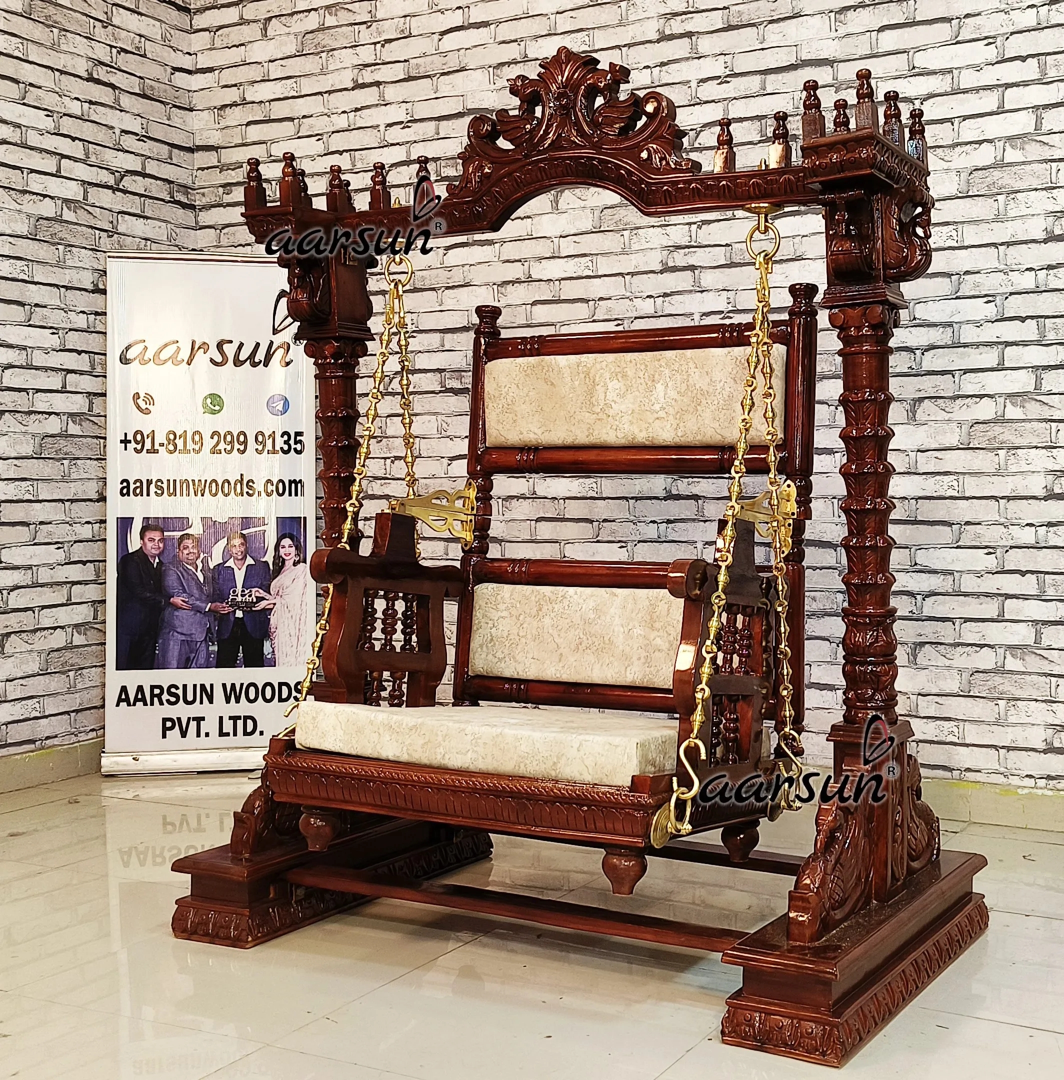 Aarsun 2-in-1 Swing, Wooden Cradle for Janmashtami with video 7
