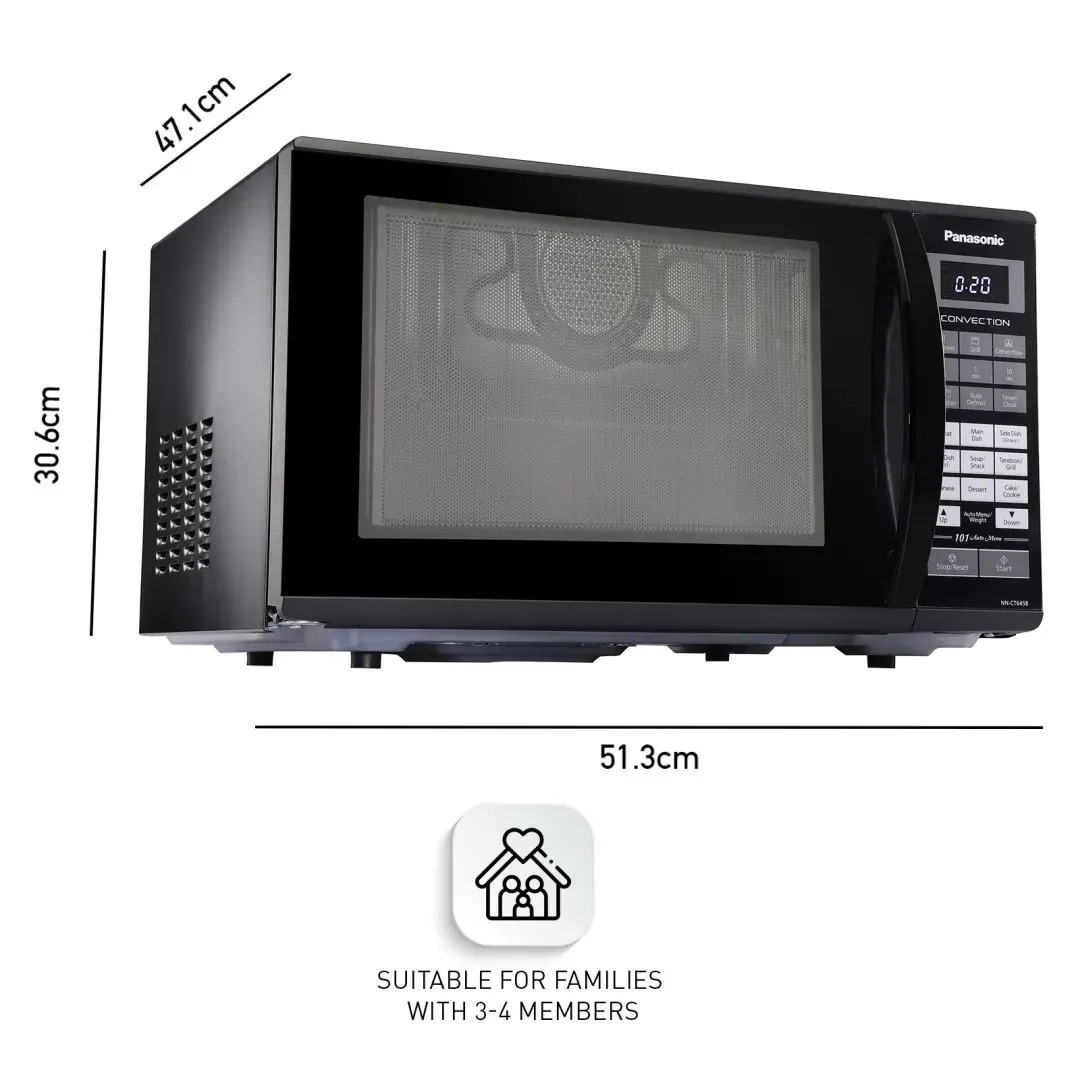 Panasonic 27L Convection Microwave Oven (NN-CT645BFDG, Black Mirror, 360 Heat Wrap, Magic Grill, 101 Auto Cook Menus) by Panasonic : Colours available: Black 1 2