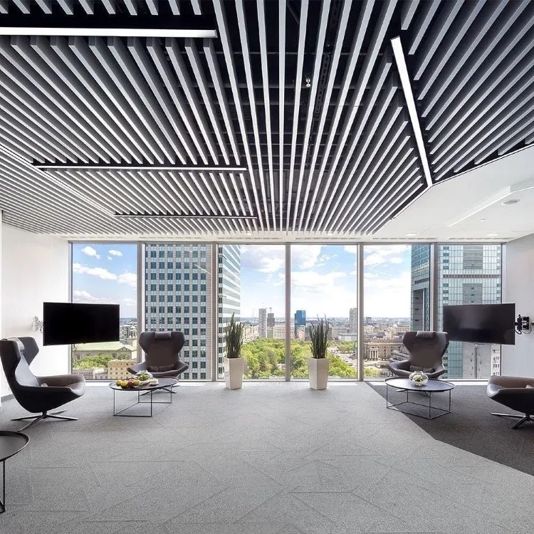 Histeel Baffle ceiling systems by Hi Steel for Interior : Colours available: Brown