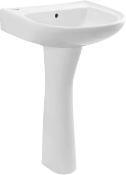 Slick Pedestal Washbasin by Hindware : Colours available: White