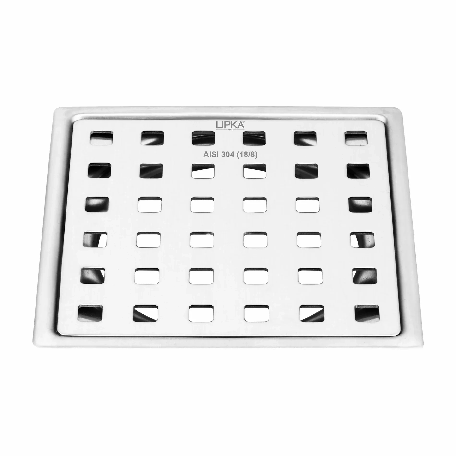 Lipka Red Exclusive Square Flat Cut Floor Drain (5 x 5 Inches)